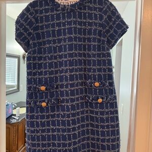 Tuckernuck Saphire Tweez Jackie Dress - Navy and White Checkered